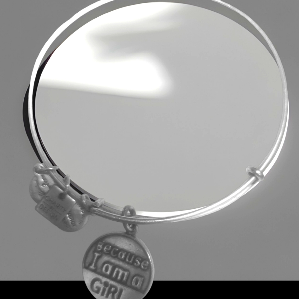 Alex and Ani "Because I am a Girl  adjustable bangle in silver/ Stainless Steel
